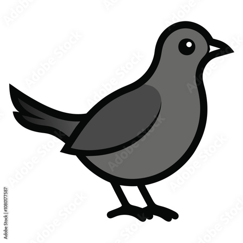 Solid color Gray Catbird animal vector design