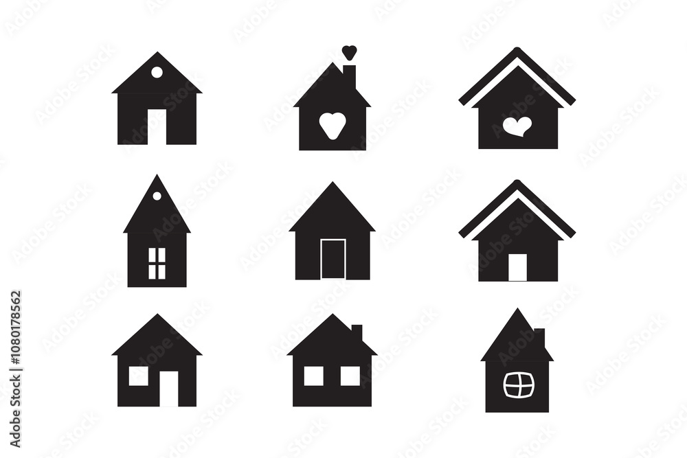 House symbol. House set icon. Home flat icon set vector illustration House symbol. House set icon. Home flat icon set vector illustration