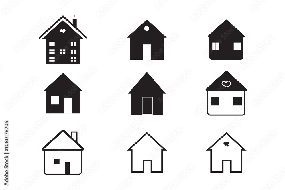 House symbol. House set icon. Home flat icon set vector illustration House symbol. House set icon. Home flat icon set vector illustration