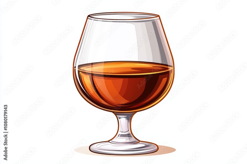 Refreshing glass of amber drink with a curved design.