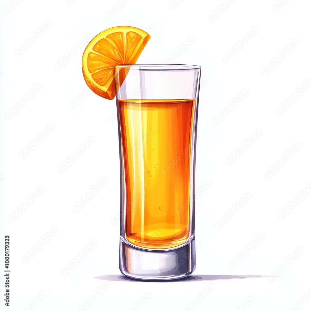 Refreshing orange beverage served in a tall glass. Refreshing orange beverage served in a tall glass.