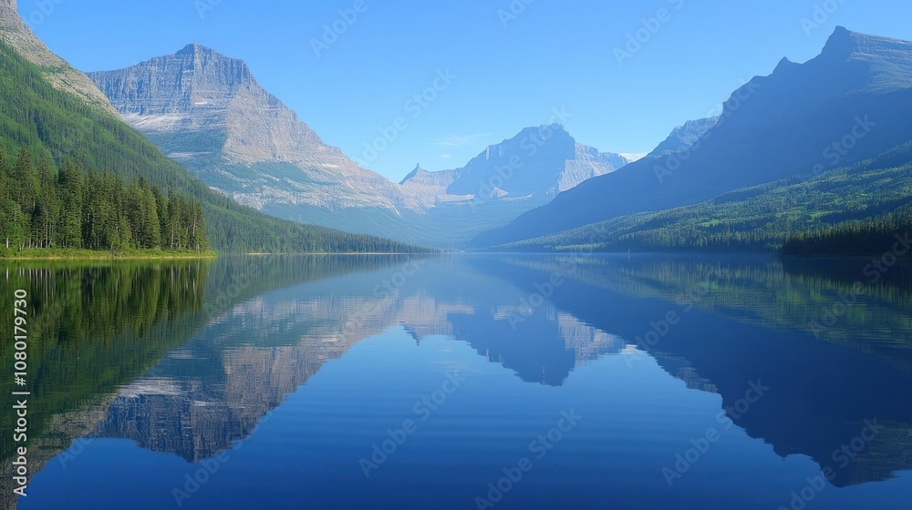 Mountain Range Reflected in a Still Lake Mountain Range Reflected in a Still Lake