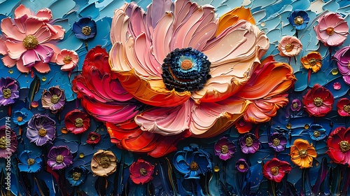 Colorful canvas zoom in on a canvas filled. AI generated