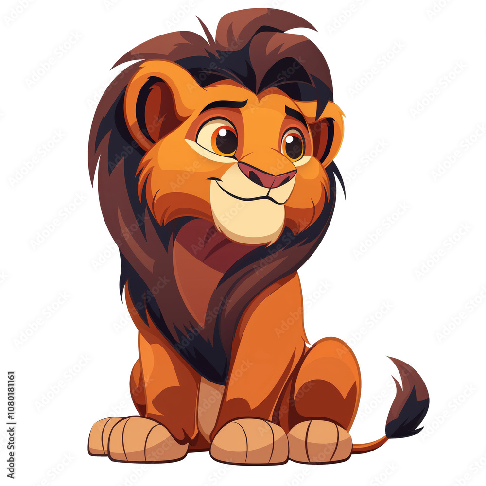 Obraz premium Baby Lion Clipart PNG Cute Watercolor Lion Design