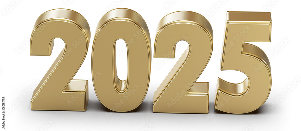 2025 New Year Gold 3D Number 2025 New Year Gold 3D Number