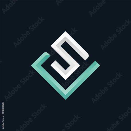 Initials VS or SV letters logo design