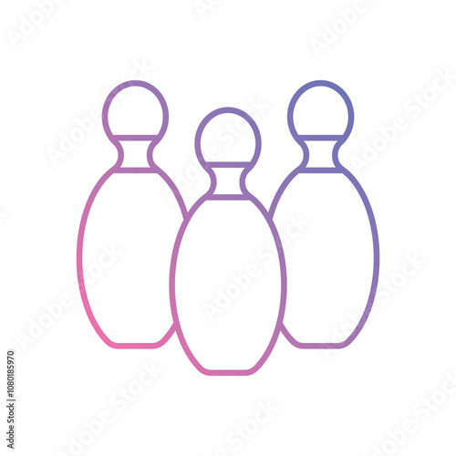 Bowling Pin vector icon stock illustration