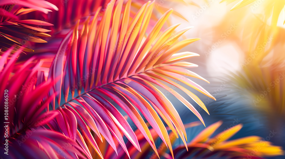 The summer background, the colorful tropical leaves, the artistic palm tree wallpaper, the colorful tropical leaves of the season The summer background, the colorful tropical leaves, the artistic palm tree wallpaper, the colorful tropical leaves of the season