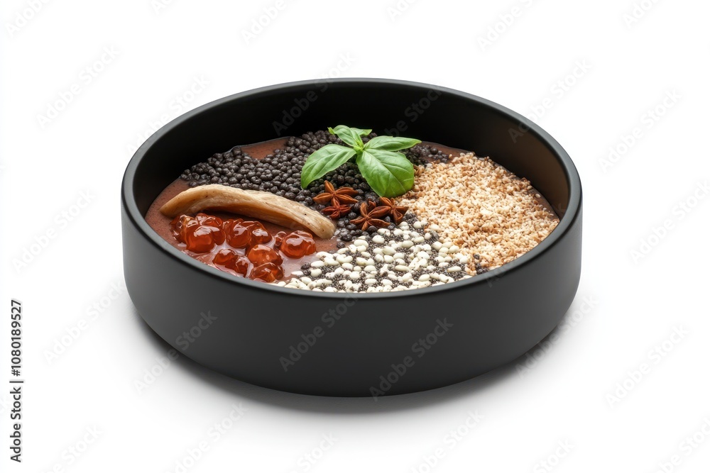 A bowl filled with various seeds, spices, and herbs, showcasing natural ingredients. A bowl filled with various seeds, spices, and herbs, showcasing natural ingredients.