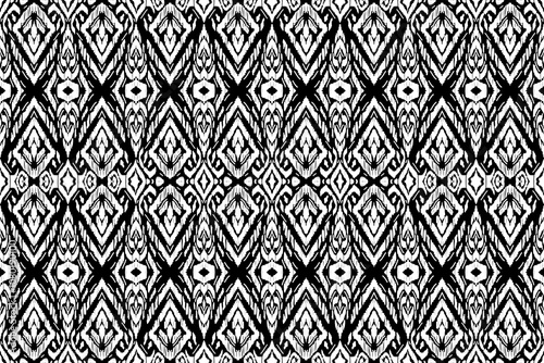 Aztec fabric carpet boho mandalas textile decorate wallpaper. Ikat ethnic seamless pattern decoration design. Tribal native motif decorative elements traditional embroidery vector background