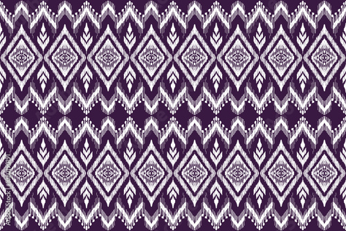 Aztec fabric carpet boho mandalas textile decorate wallpaper. Ikat ethnic seamless pattern decoration design. Tribal native motif decorative elements traditional embroidery vector background