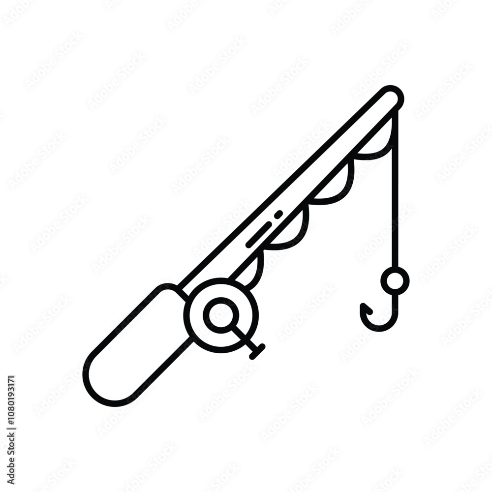 Fishing Rod vector icon stock illustration Fishing Rod vector icon stock illustration