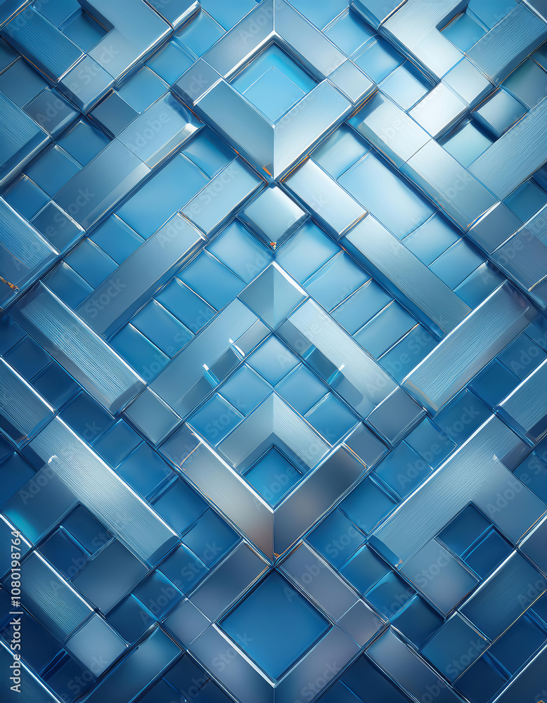 Blue Geometric Pattern with a Futuristic Abstract Design Blue Geometric Pattern with a Futuristic Abstract Design