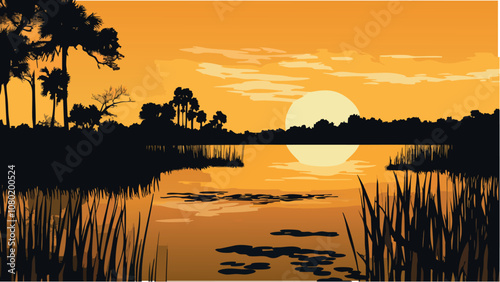 Sunset Reflections in the Everglades.eps