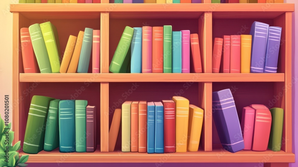 Colorful Bookshelf Colorful Bookshelf