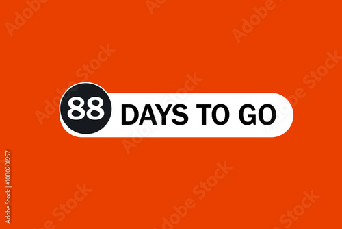 88 days to go, icon, stile, timer, countdown, clock, time,  background, template, 88  days to go, countdown, sticker, left banner, business, sale, label button
