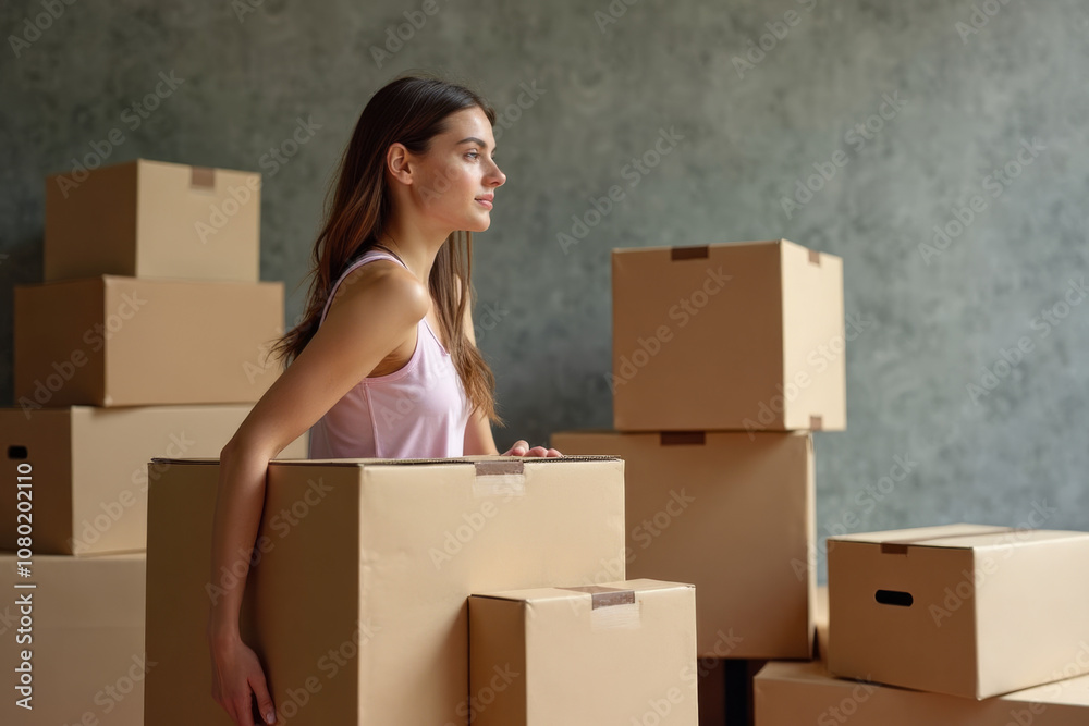 woman moving into new home woman moving into new home