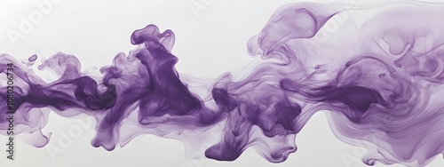 Purple ink flowing in water, creating beautiful shapes of women and men's bodies. The background is white. The purple color flows like liquid on the surface. photo