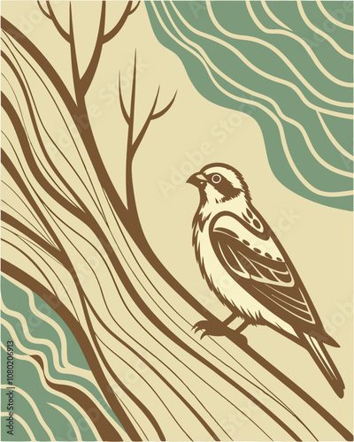 bird vector Illustrator Artworkn wall art, postern art, minimalist 