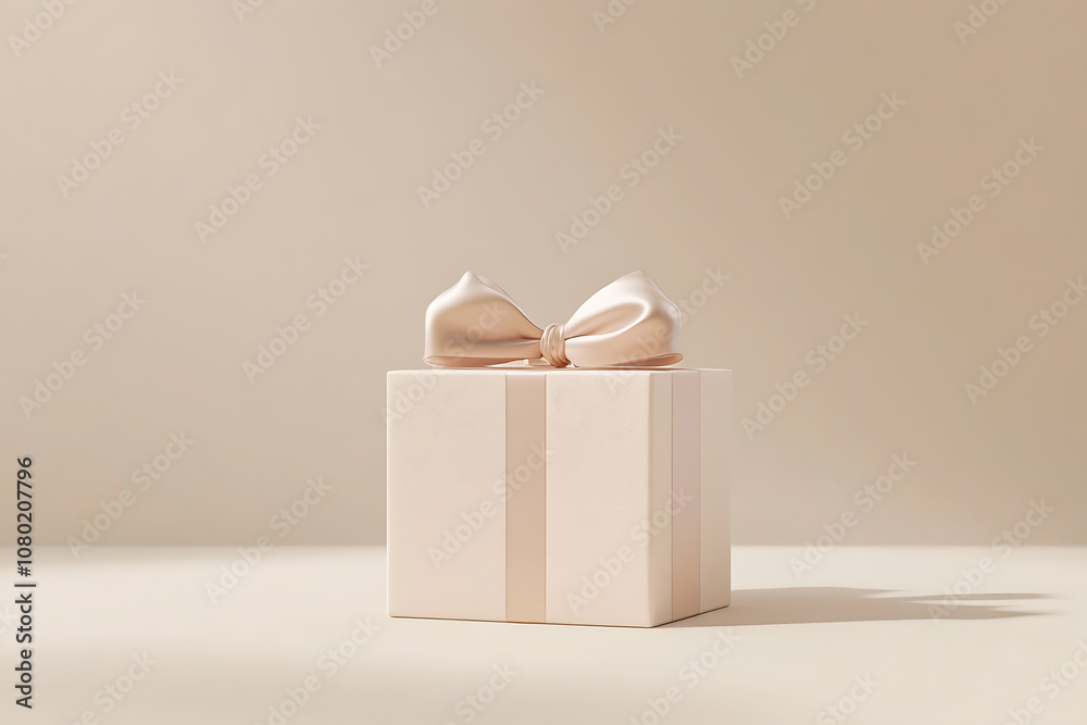 Christmas gift box mockup with simple, minimal design