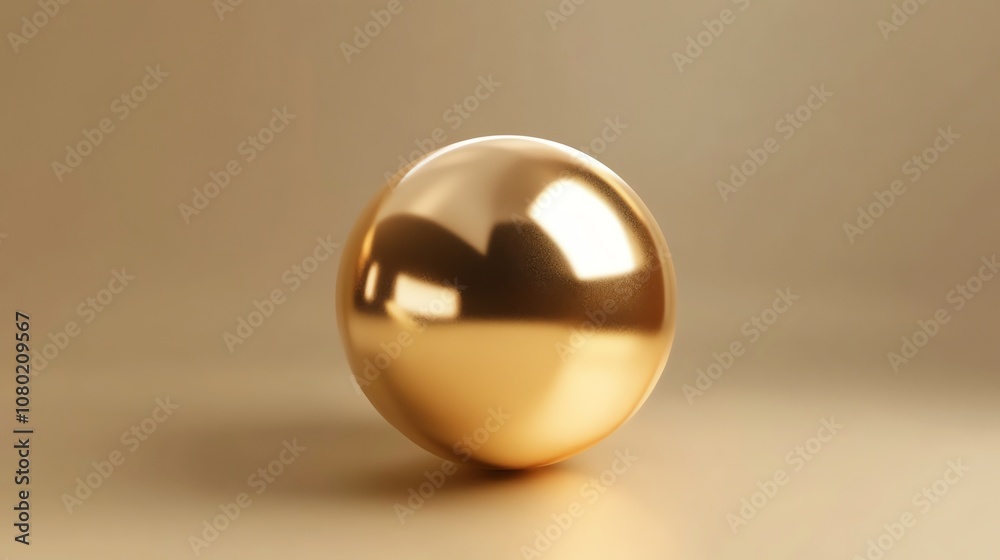 A shiny golden sphere against a golden background. A shiny golden sphere against a golden background.