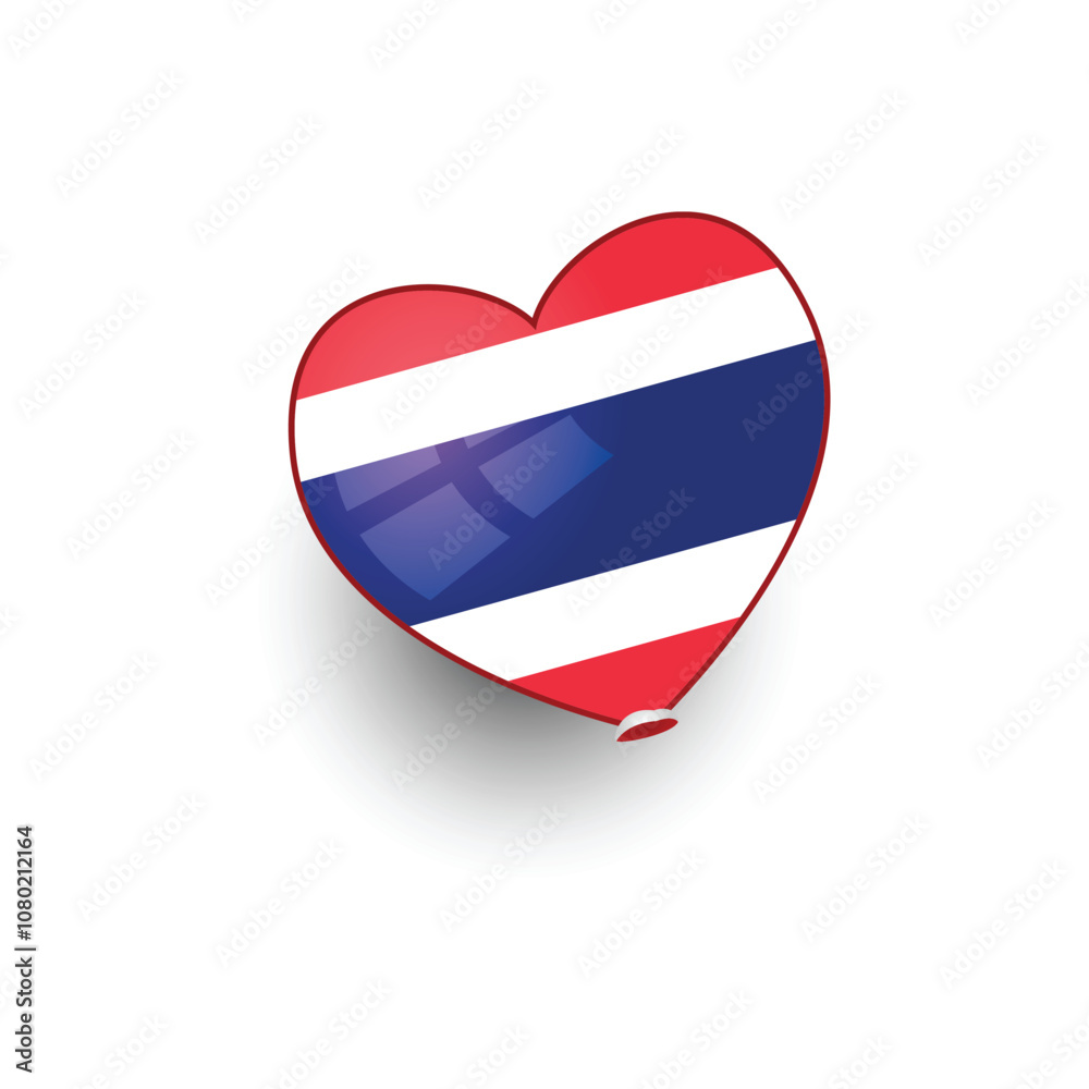 Love shape balloon thailand nation flag vector Love shape balloon thailand nation flag vector