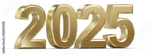 2025 new year number gold 3D