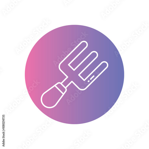 Garden Fork vector icon stock illustration