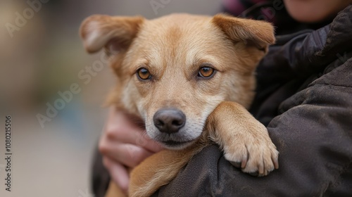 Heartwarming Moment of a Volunteer Saving a Stray Dog in Need, Showing Compassion and Care for Abandoned Animals in the Community