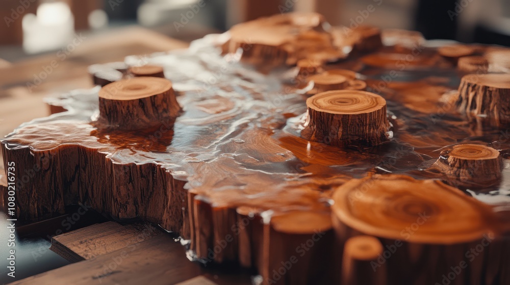 Epoxy Resin and Wood Table Top