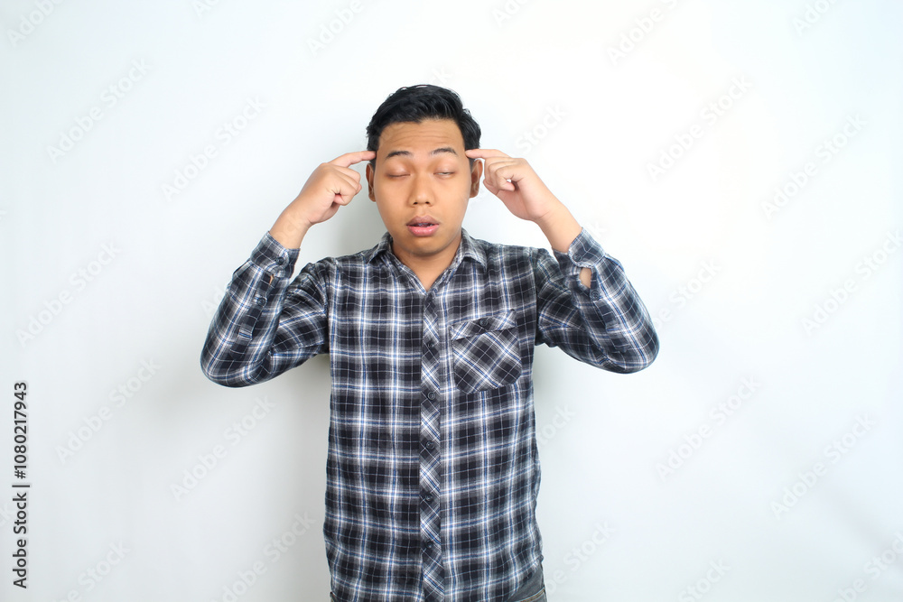 unhealthy asian man coughing feeling unwell isolated on white background wearing casual shirt unhealthy asian man coughing feeling unwell isolated on white background wearing casual shirt