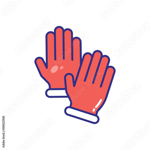 Gardening Gloves vector icon stock illustration