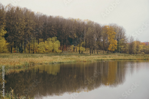 Scenic view of a lake during autumn