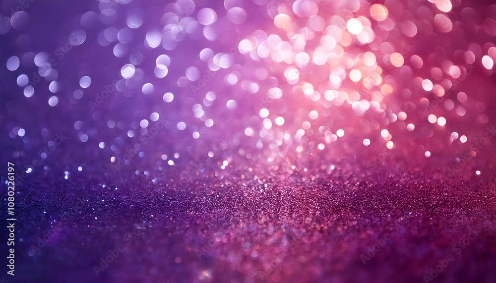 A vibrant abstract background featuring purple and pink glitter with a bokeh effect. The shimmering lights create a festive and dreamy atmosphere perfect for celebrations. A vibrant abstract background featuring purple and pink glitter with a bokeh effect. The shimmering lights create a festive and dreamy atmosphere perfect for celebrations.