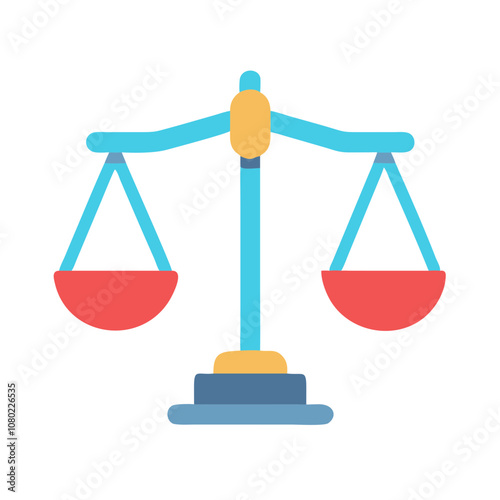 A colorful illustration of balanced scales symbolizing justice and fairness, prominently displayed against a plain background, emphasizing the importance of equity in society