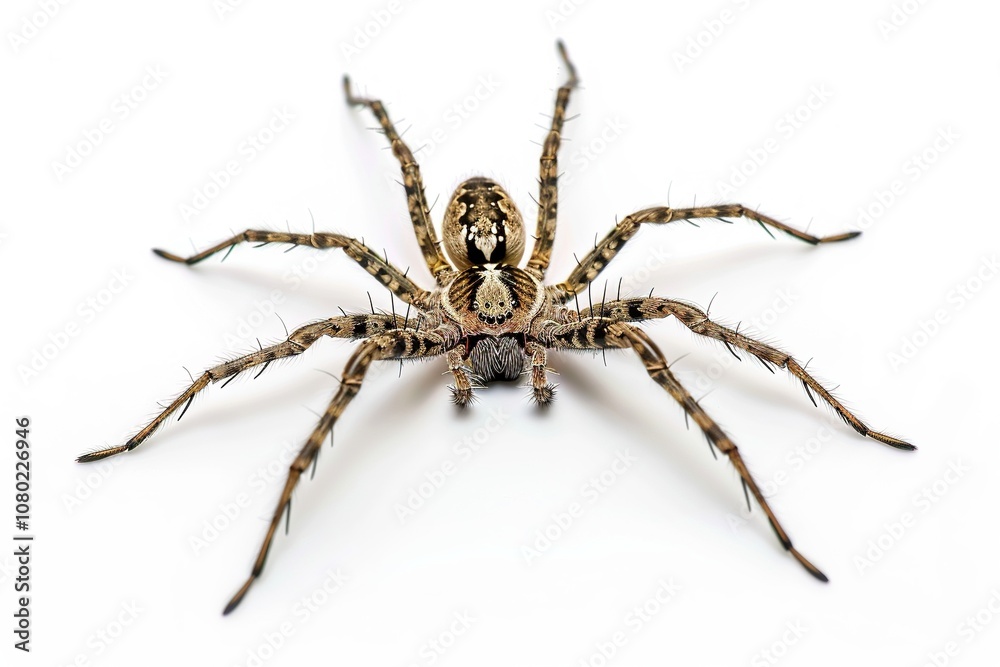 Giant Fishing Spider by the Pond with Solid Background Giant Fishing Spider by the Pond with Solid Background