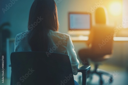 Close up capture of an interviewer assessing a job candidate in an office meeting room photo