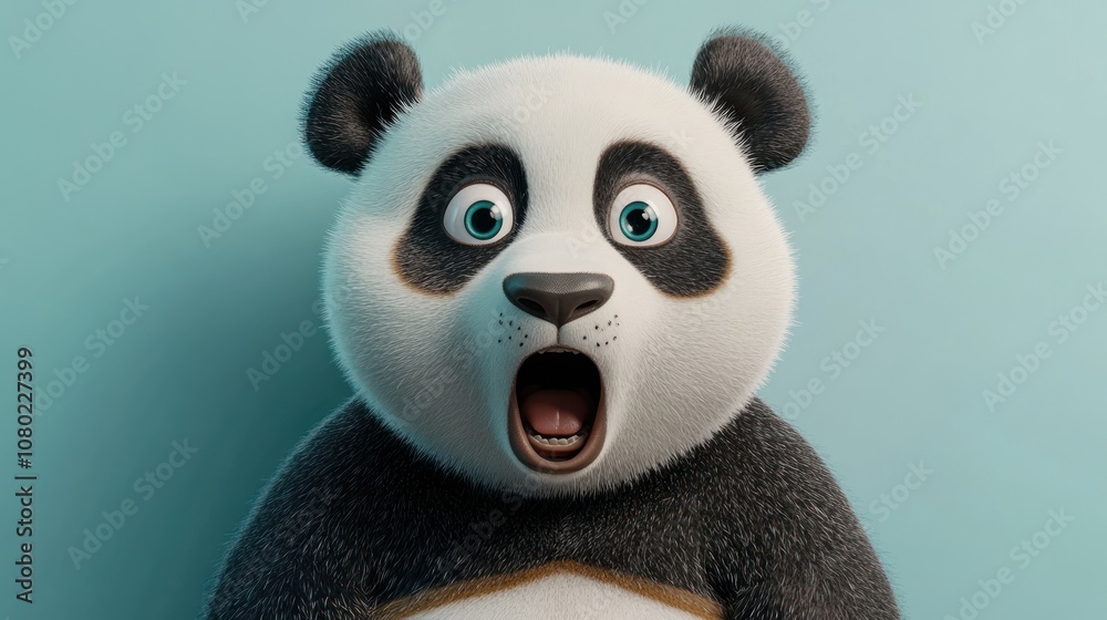 Surprised Panda Cartoon Character