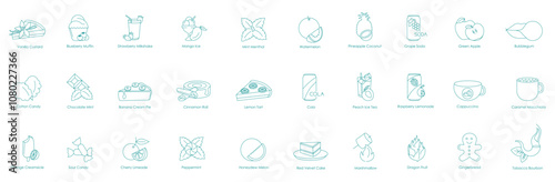 Vanilla Custard, Blueberry Muffin, Strawberry Milkshake, Mango Ice, Mint Mint Roll, Watermelon, Pineapple Coconut, Grape Soda, Green Apple, Bubble Gum, Cotton Candy, Chocolate Mint, Banana icons