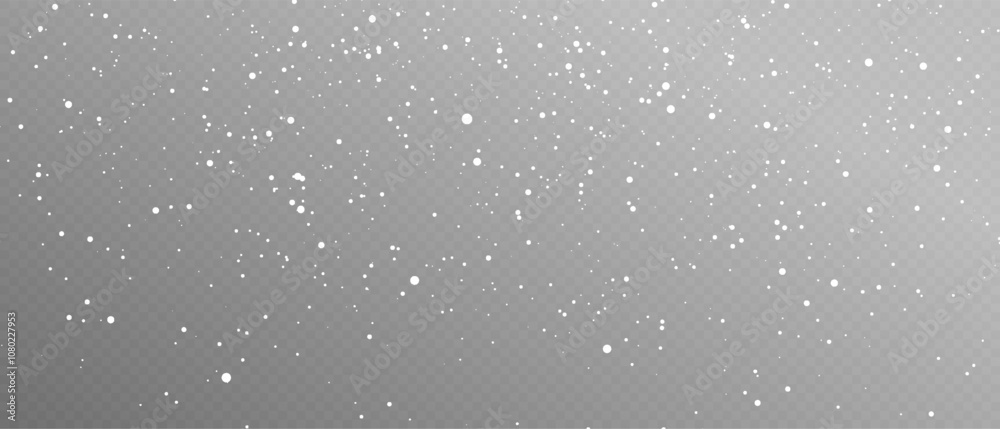 Realistic falling snow. Christmas snowflakes on a transparent background. Winter background. Frost storm effect, snowfall, ice. Vector illustration. Realistic falling snow. Christmas snowflakes on a transparent background. Winter background. Frost storm effect, snowfall, ice. Vector illustration.