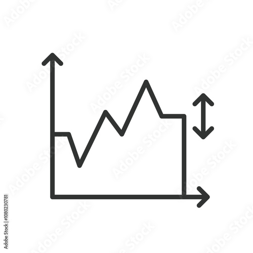 Trend prediction, icon in line design. Trend, prediction, forecast, analysis, future, projection, estimation on white background vector. Trend prediction editable stroke icon