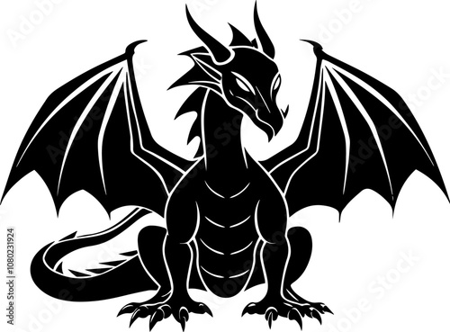 dragon silhouette vector illustration