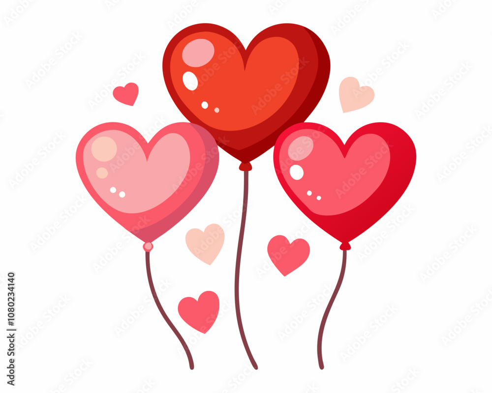 Valentine's day heart shaped balloons vector illustration Valentine's day heart shaped balloons vector illustration