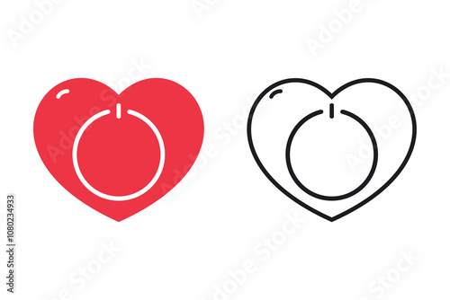 Love shutdown icon. illustration vector