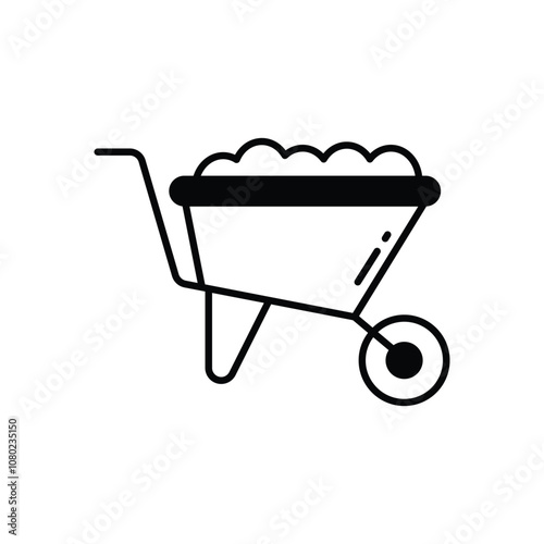 Wheelbarrow vector icon stock illustration