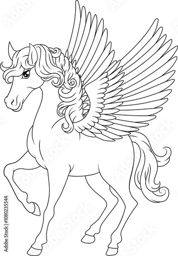 Pegasus Wings Horse Cartoon...