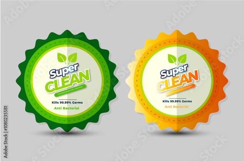 liquid or powder detergent label sticker design set