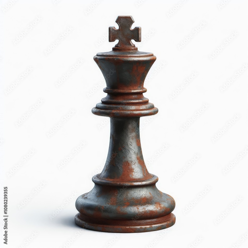 old chess piece on a white background old chess piece on a white background