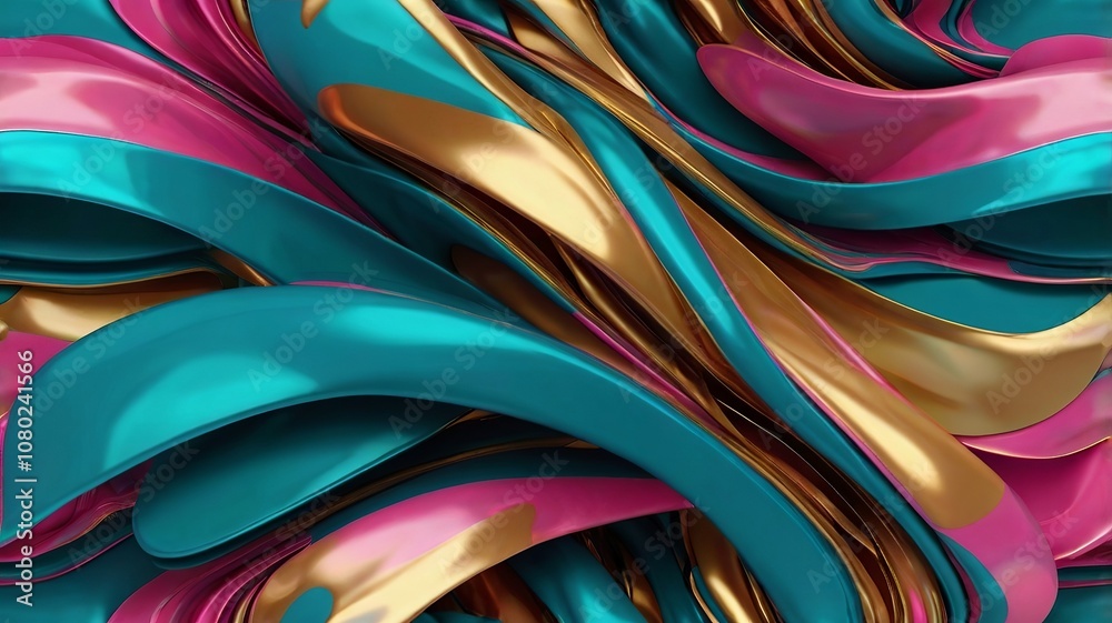 Abstract background of swirling blue, gold, and pink shapes. Abstract background of swirling blue, gold, and pink shapes.