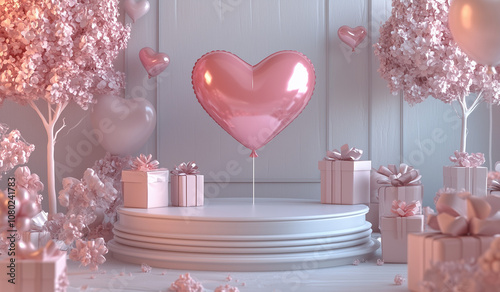 3D Valentine's Day wallpaper rendering